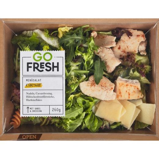 Chicken Caesar Salatbowl mit Gabel 