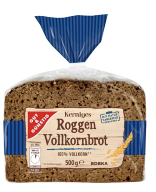 Roggen Vollkornbrot g&g MHD 02.07.