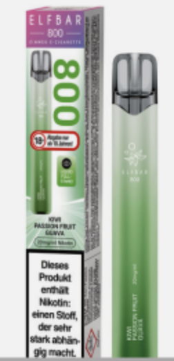 Elf Bar 800 Einweg E-Zigarette Kiwi Passion Fruit Guava 20 mg/ml