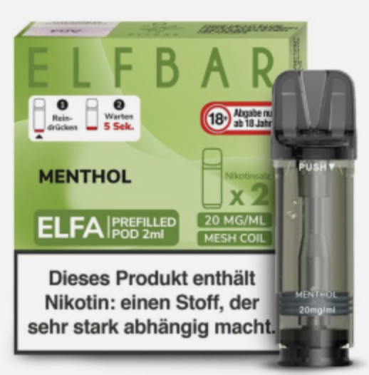 Elf Bar - Elfa Pod Menthol 20mg/ml (2 Stück pro Packung)