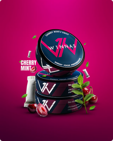 W1NNAS Cherry Mint light Focus Pouch 13stk 120mg Koffein/Pouch