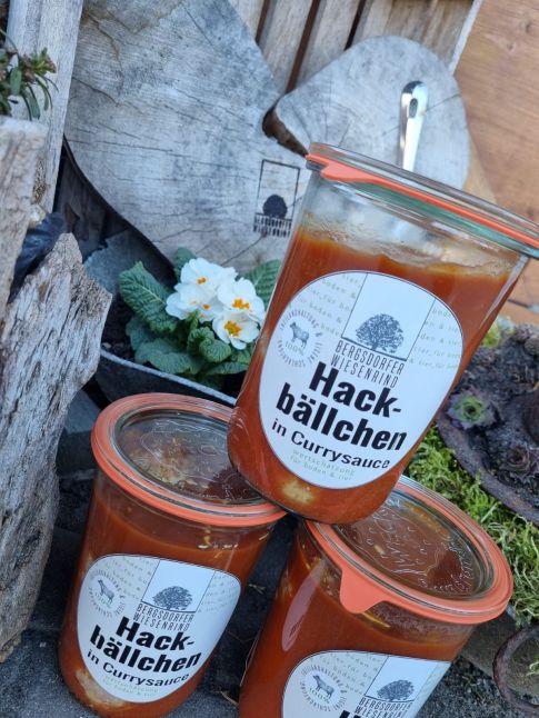 Hackbällchen in Currysauce Bergsdorf