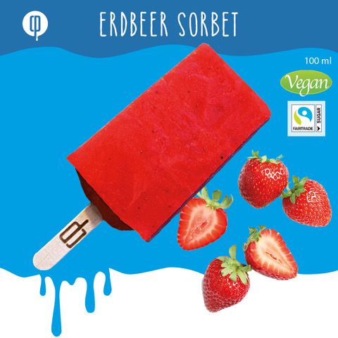 Erdbeer Sorbet Eis California Pops 90g