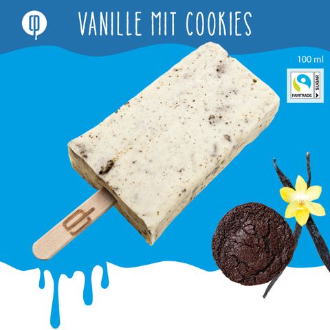 Vanille mit Cookies Milcheis California Pops 90g